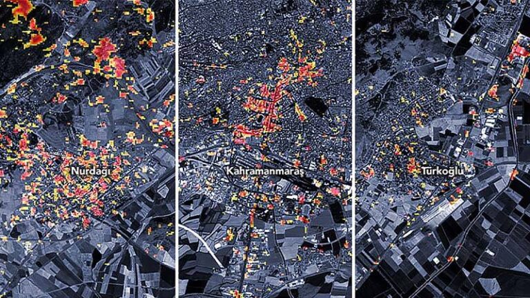 NASA’dan Kahramanmaraş merkezli depremin hasarını gösteren harita